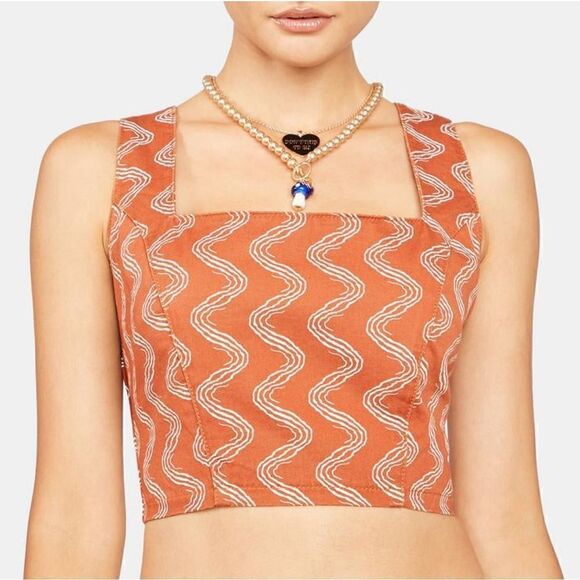 The Ragged Priest Milk It Haze Printed Crop Top Size Medium (UK 10) NWT - Picture 1 of 13